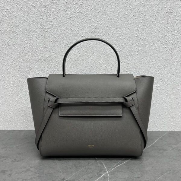 CELINE MINI BELT BAG IN GRAINED CALFSKIN - GREY