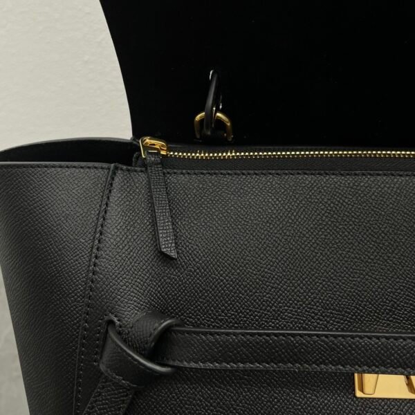 98311 (4) CELINE MINI BELT BAG IN GRAINED CALFSKIN - BLACK