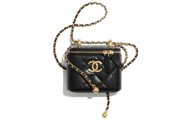 AP2292 (1) Chanel small vanity with chain New double gold ball small box