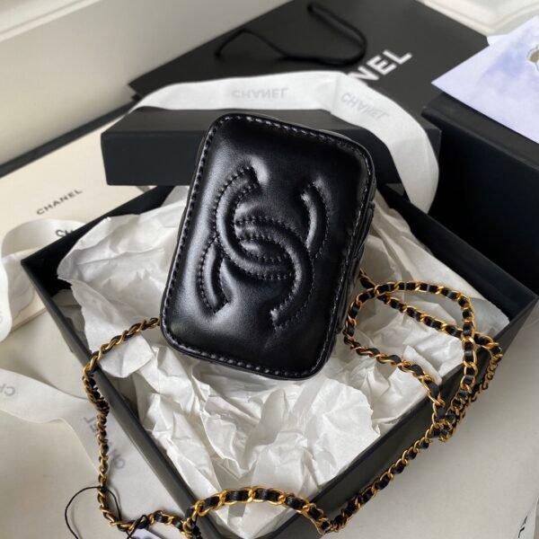 AP2292 (5) Chanel small vanity with chain New double gold ball small box