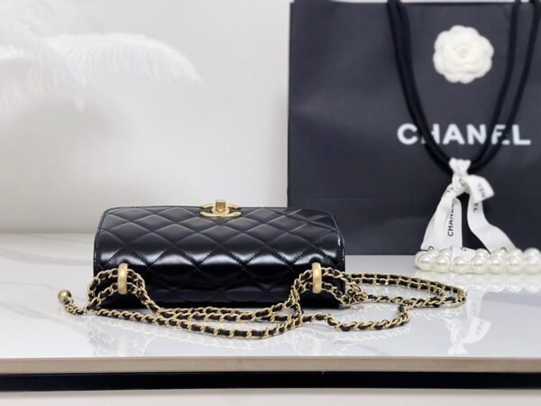 CHANEL 24C Double Gold Bead Handbag 22cm
