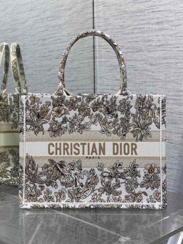 Medium Dior Book Tote Dark Gold