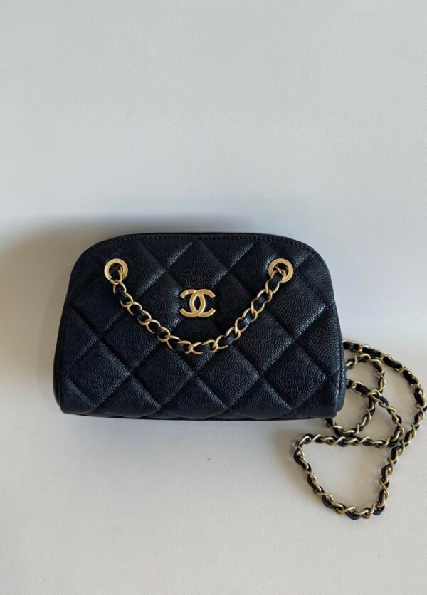 DIA COMMERCE - CHANEL Bowling Bag Small Glossy Caviar Black Gold