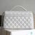 CHANEL AS5356 (3) CHANEL flap bag with top handle Lambskin White