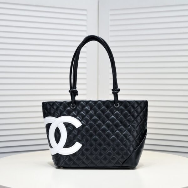 Chanel Cambon Ligne Diamond Quilted Tote