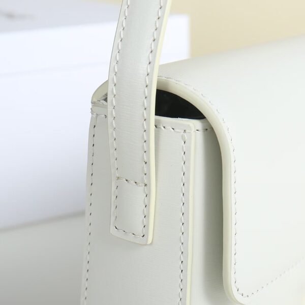 Celine Shoulder Bag Triomphe in Shiny Calfskin (Arctic White) (2) CELINE SHOULDER BAG CLAUDE IN SHINY CALFSKIN - WHITE
