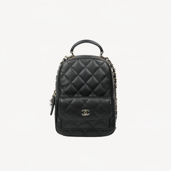 Chanel Grained Calfskin Backpack Black AP3753