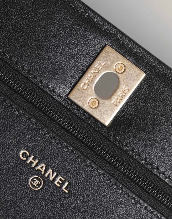 Chanel Woc Lambskin Double Pearl Adjustable Buckle Crossbody Bag