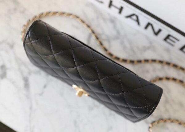 Chanel Woc Lambskin Double Pearl Adjustable Buckle Crossbody Bag