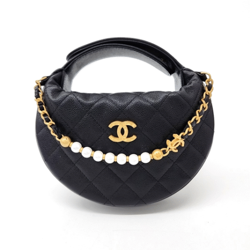 Chanel top handle pearl chain hobo bag AP4584