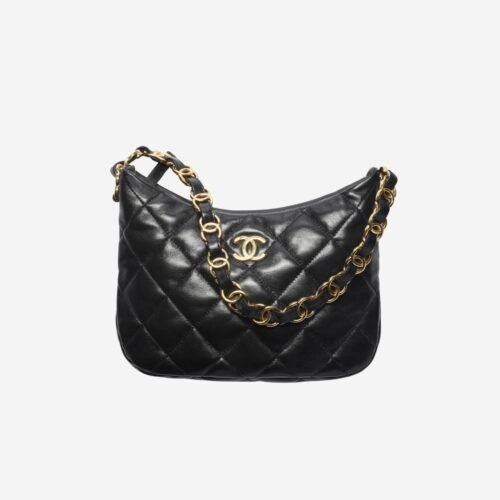 Chanel AS3562 (1) Chanel 22K hobo underarm bag Black Lambskin