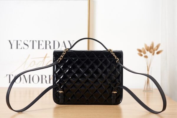 Chanel AS3662 (9) Chanel 22K Large Backpack Patent Calfskin & Gold Metal Black