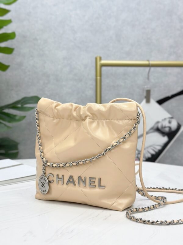 Chanel 22 Mini Handbag Shiny Calfskin & Silver-Tone Metal