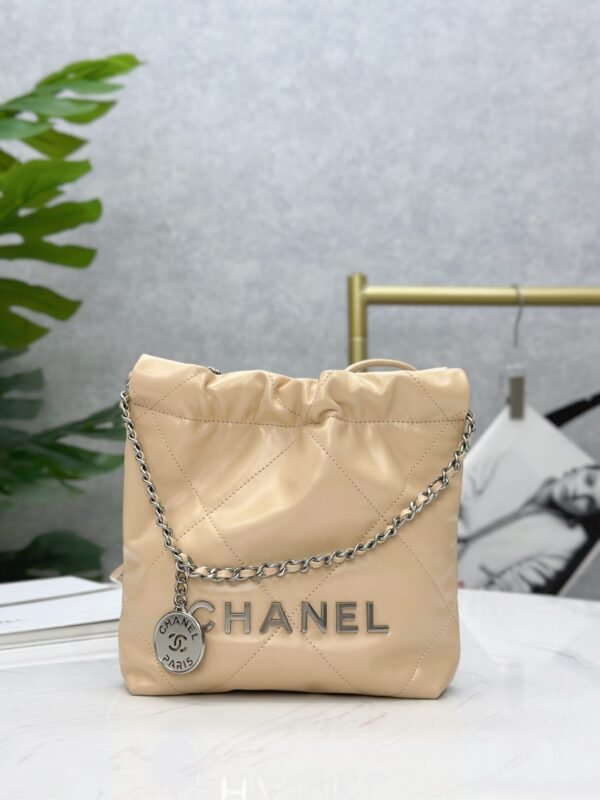 Chanel 22 Mini Handbag Shiny Calfskin & Silver-Tone Metal