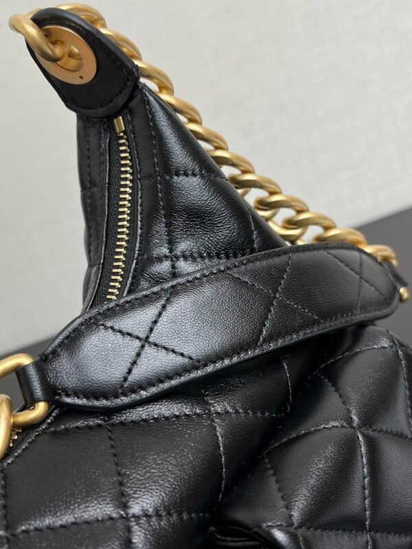 Chanel Hobo Cargo Bag Calfskin Leather Black