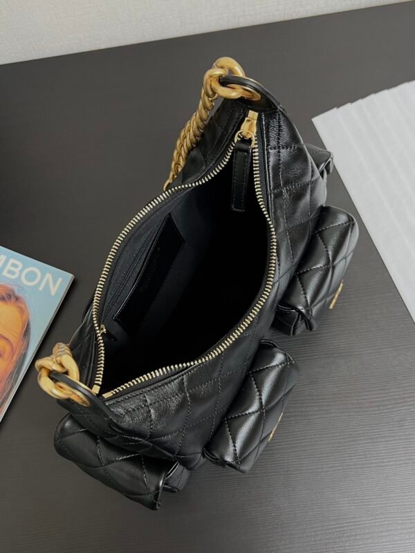 Chanel Hobo Cargo Bag Calfskin Leather Black