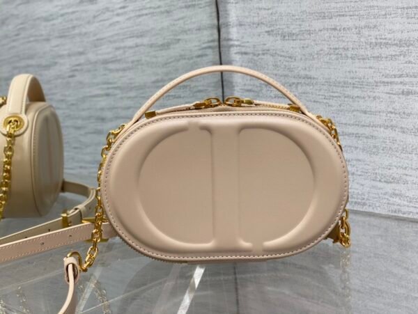 Dior CD Signature Oval Camera Bag Apricot color