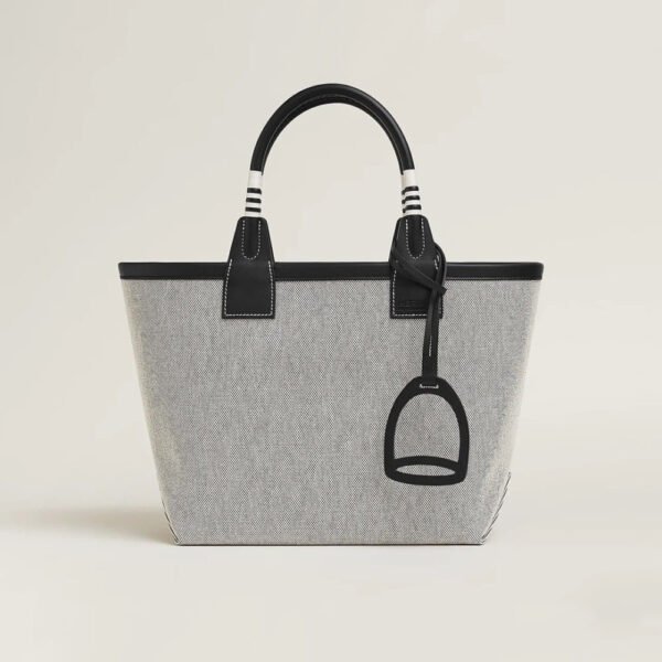 HERMES Steeple 25 bag grey and black (1) HERMES Steeple 25 bag