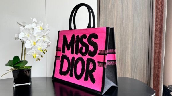 Large Dior Book Tote Fuchsia