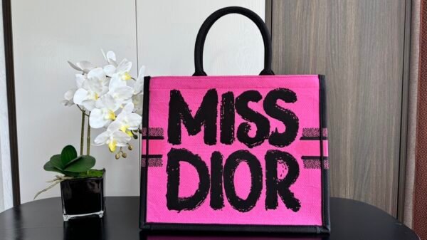 Large Dior Book Tote Fuchsia