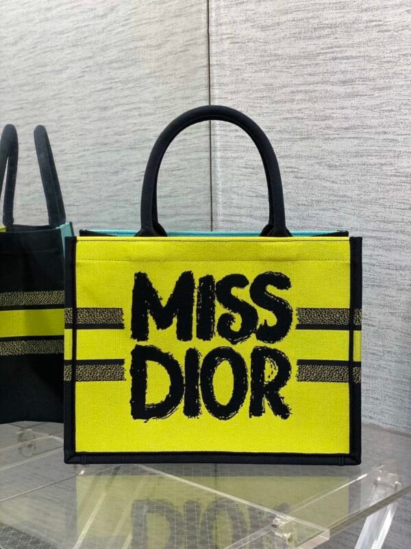 M1296ZEZY_M07I (3) Medium Dior Book Tote yellow