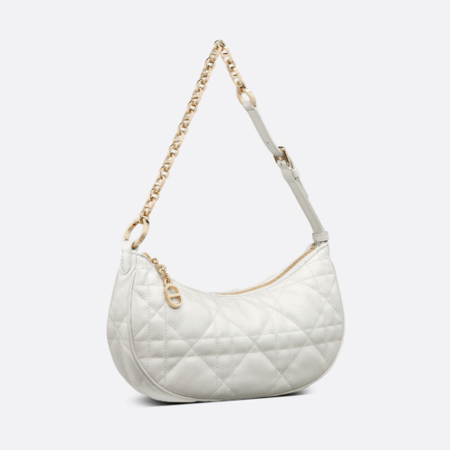 Dior CD Lounge Bag Cannage Lambskin White