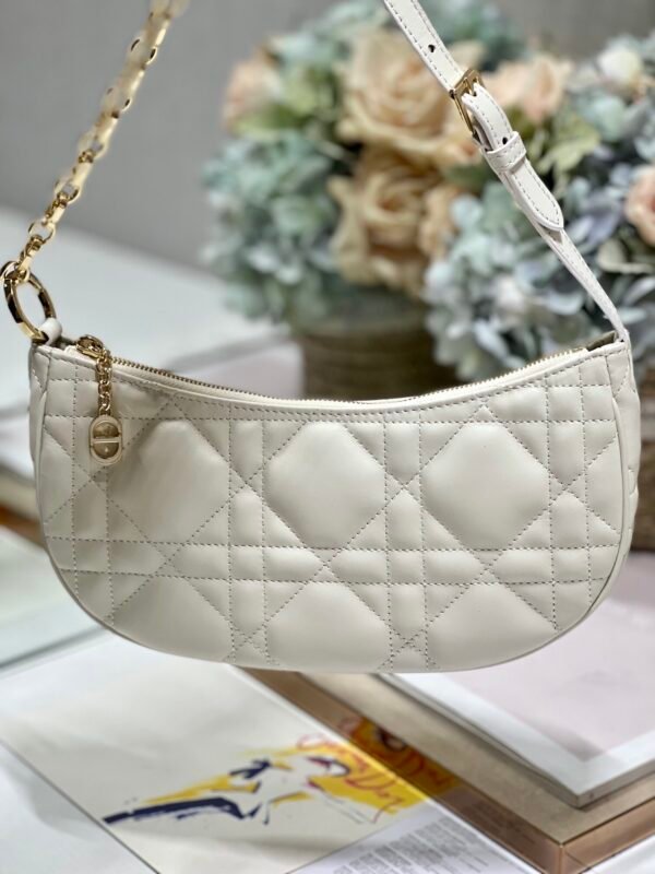 Dior CD Lounge Bag Cannage Lambskin White