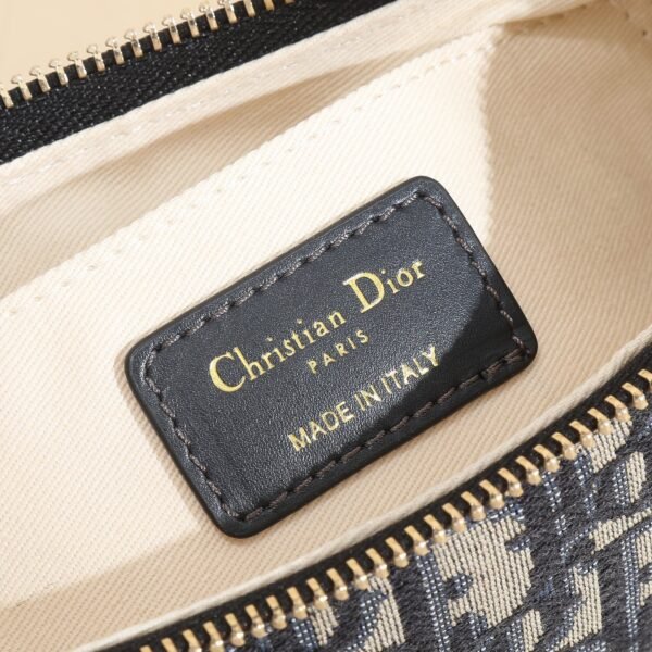 Dior Underarm Bag CD LOUNGE Blue Oblique Print Moon Bag