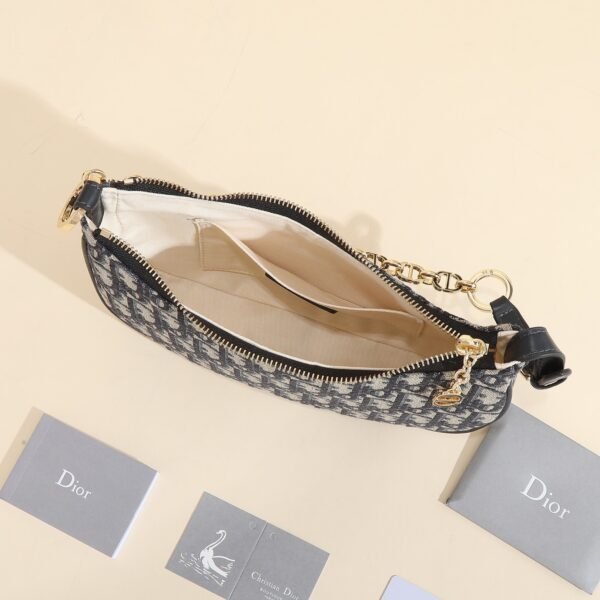 Dior Underarm Bag CD LOUNGE Blue Oblique Print Moon Bag