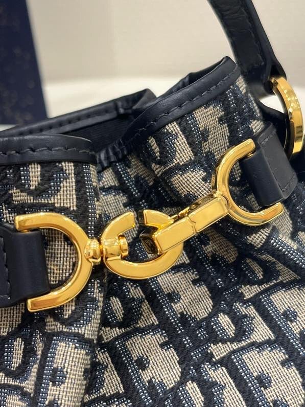 Small C'est Dior Bag Blue Dior Oblique Jacquard Bucket bag
