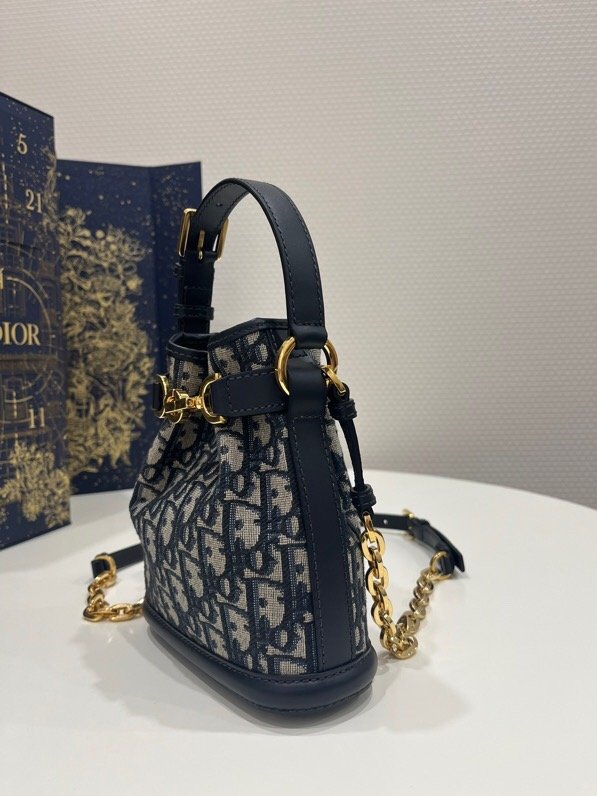 Small C'est Dior Bag Blue Dior Oblique Jacquard Bucket bag