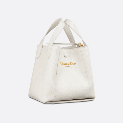 Dior Small Signature Bucket Bag White