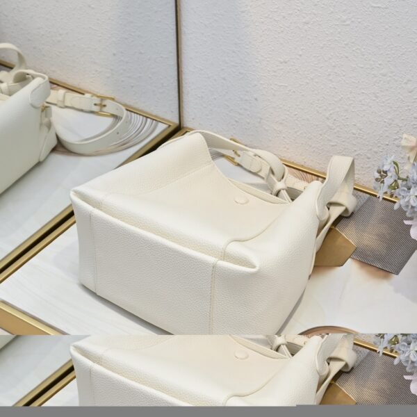 M2840USKU_M030 (1) Dior Small Signature Bucket Bag White