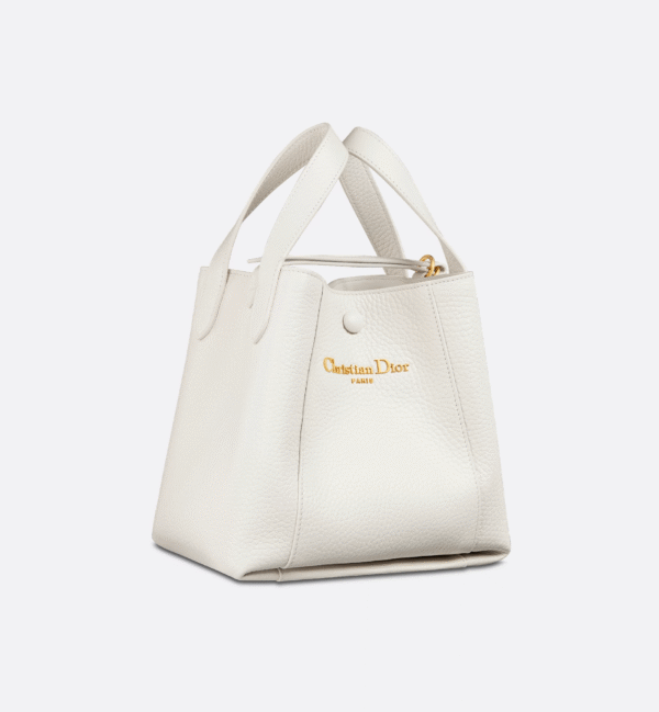 M2840USKU_M030 (1) Dior Small Signature Bucket Bag White