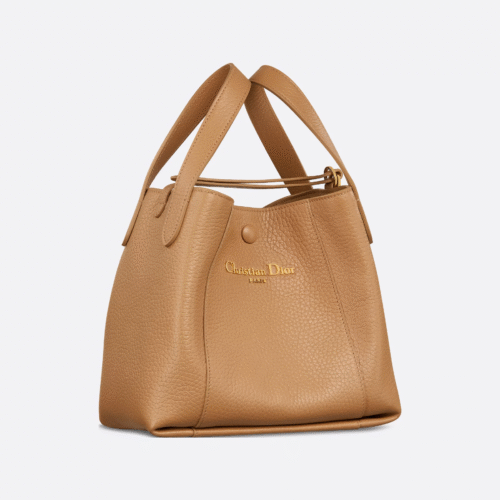 M2840USKU_M34U (1) Dior Small Signature Bucket Bag Tourterelle Light Gold-Tone