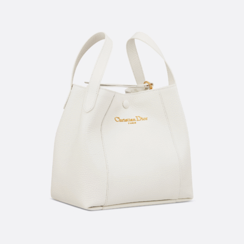 Dior Medium Signature Bucket Bag White
