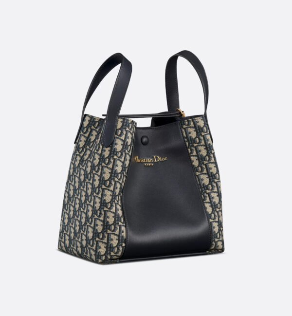 Dior Medium Signature Bucket Bag Blue Dior Oblique Jacquard