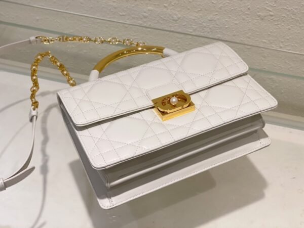 Medium Dior Ange Bag White Calfskin