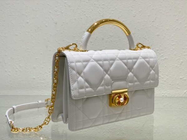 Medium Dior Ange Bag White Calfskin