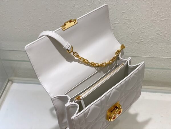 Medium Dior Ange Bag White Calfskin