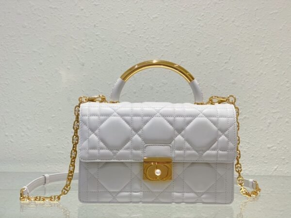 Medium Dior Ange Bag White Calfskin