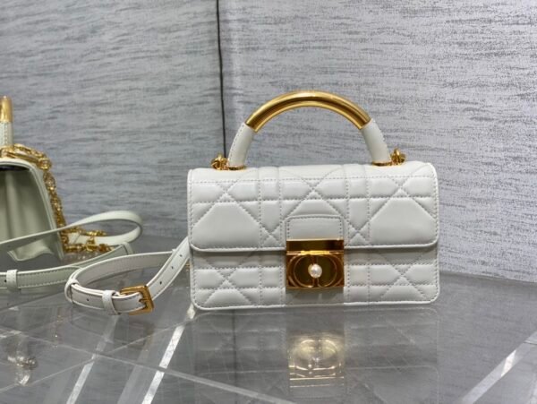 Mini Dior Ange Bag White Calfskin