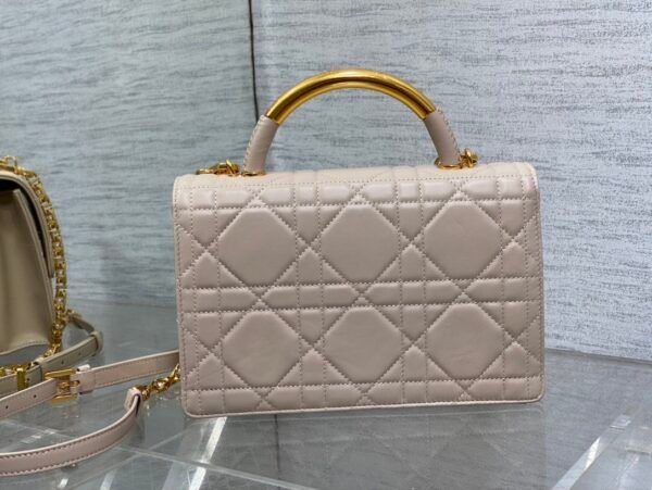 Medium Dior Ange Bag Beige Calfskin (8) Medium Dior Ange Bag Beige Calfskin