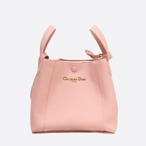 Dior Medium Signature Bucket Bag Pink Grained Calfskin