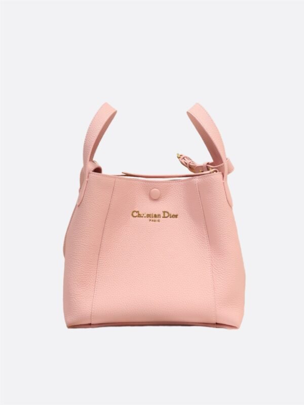 Medium Signature-pink (1) Dior Medium Signature Bucket Bag Pink Grained Calfskin