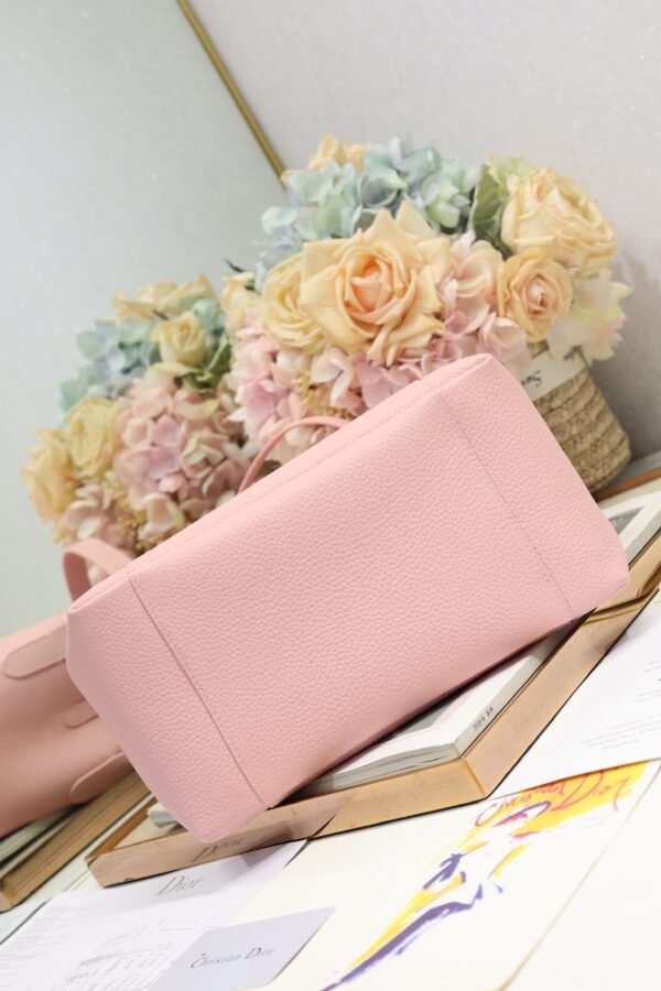 Medium Signature-pink (5) Dior Medium Signature Bucket Bag Pink Grained Calfskin