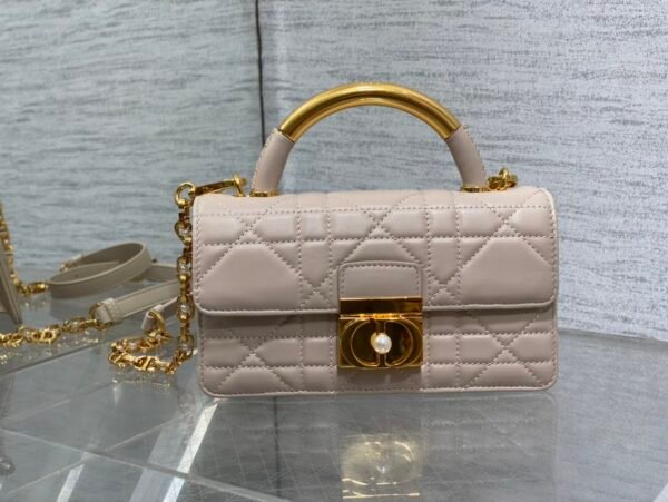 Mini Dior Ange Bag Beige Calfskin (6) Mini Dior Ange Bag Beige Calfskin