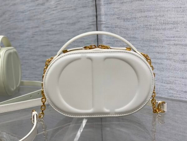 Dior CD Signature Oval Camera Bag white