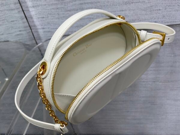Dior CD Signature Oval Camera Bag white