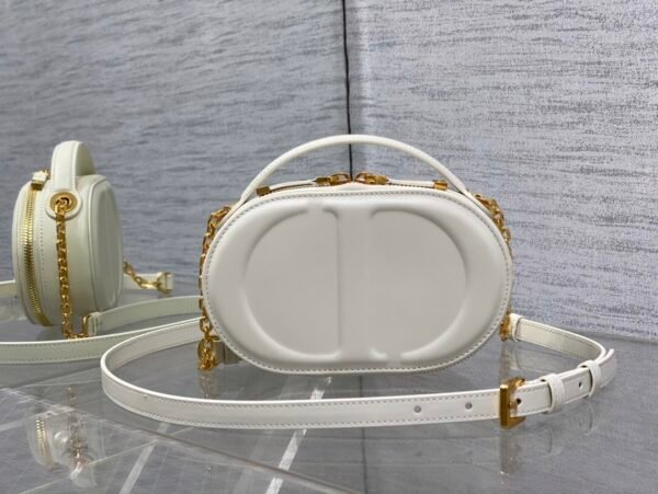 Dior CD Signature Oval Camera Bag white